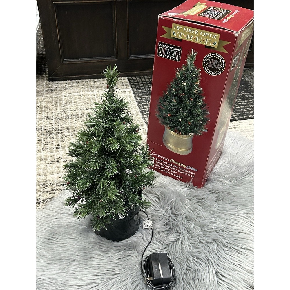 Bradford Sightsational 18" Fiber Optic Christmas Tree Continuous Changing Colors